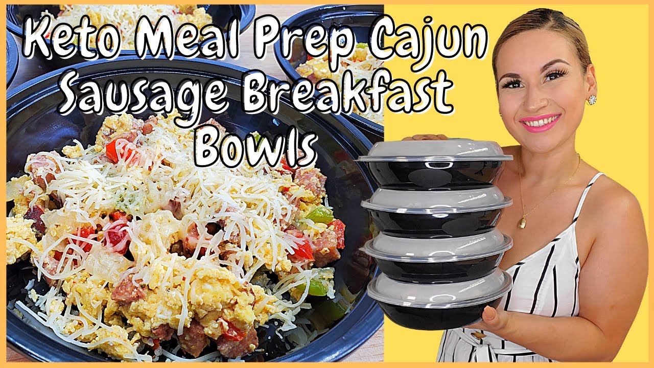 Keto Cajun Sausage Breakfast Bowls | Keto Meal Prep