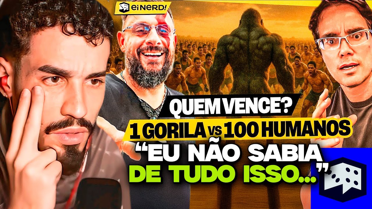 1 GORILA VS 100 HUMANOS: QUEM VENCE? Feat. BIÓLOGO HENRIQUE | REACT EI NERD