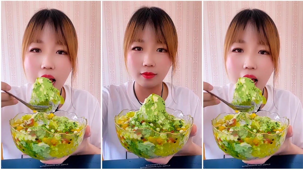 ASMR SOFT ICE EATING | MATCHA & MILK POWDER with PASSION FRUIT | RELAX VIDEO