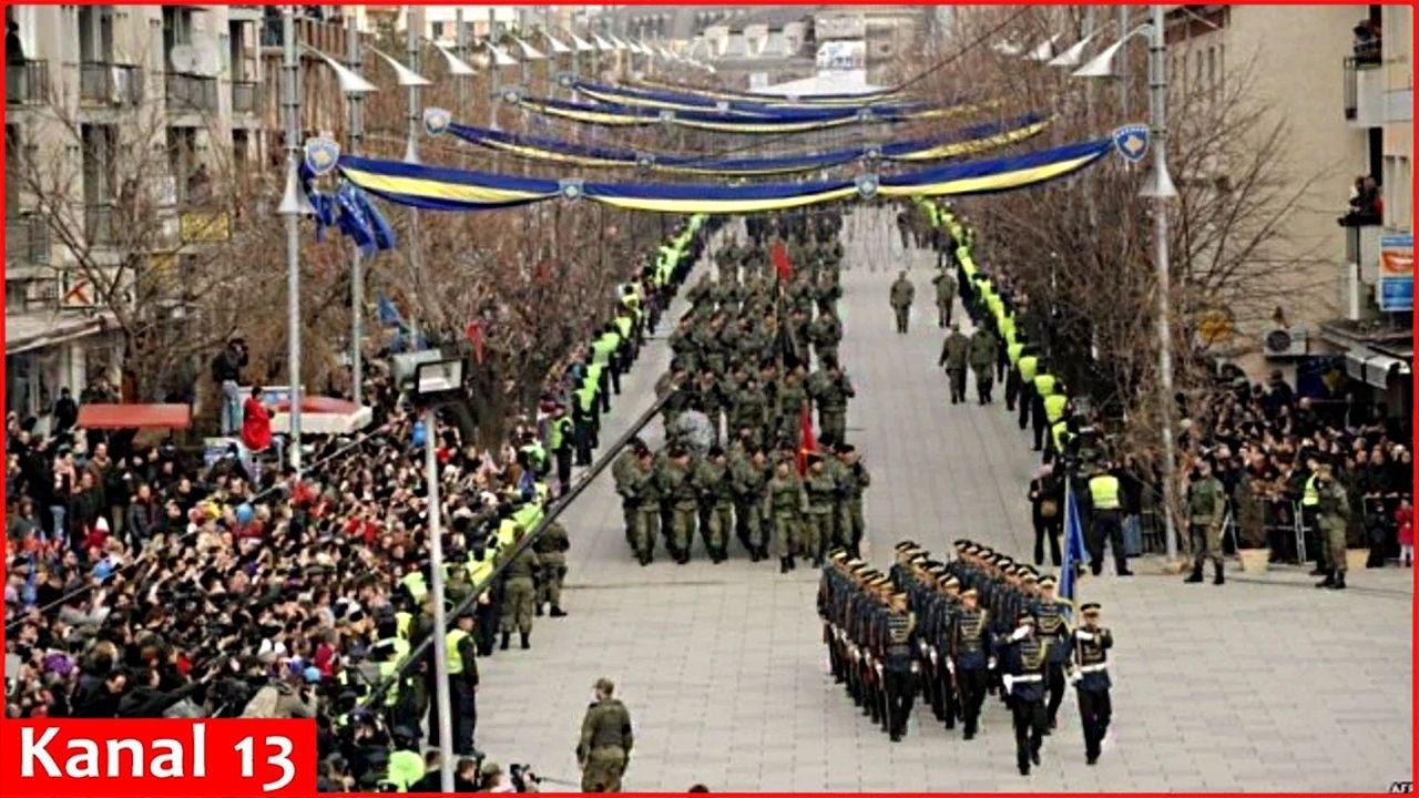 A military parade in Pristina, as Kosovo marks 18th anniversary of its independence