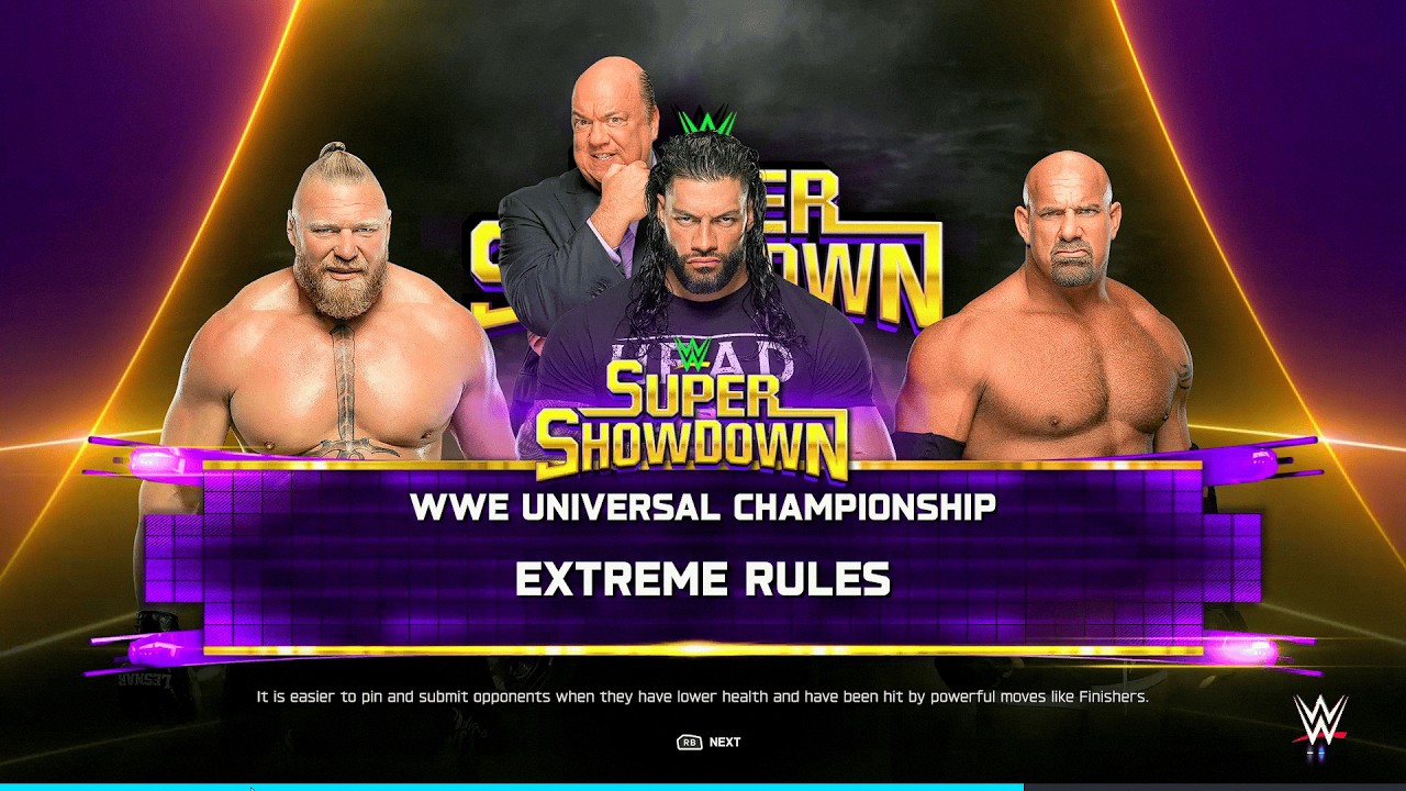 WWE 2K25 - Голдберг против Рейнса против Леснара | Поединок за титул чемпиона Вселенной!
