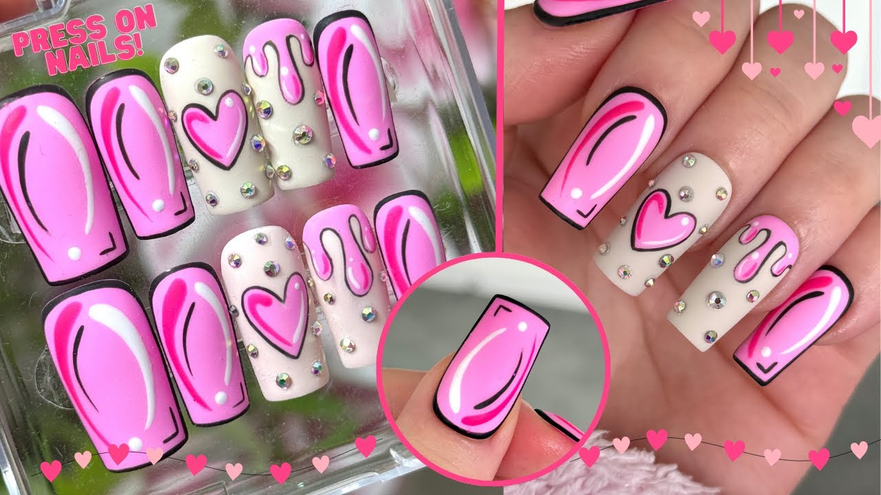 COMIC BOOK/ CARTOON VALENTINES NAIL ART TUTORIAL| TRENDY NAIL ART| MADAM GLAM