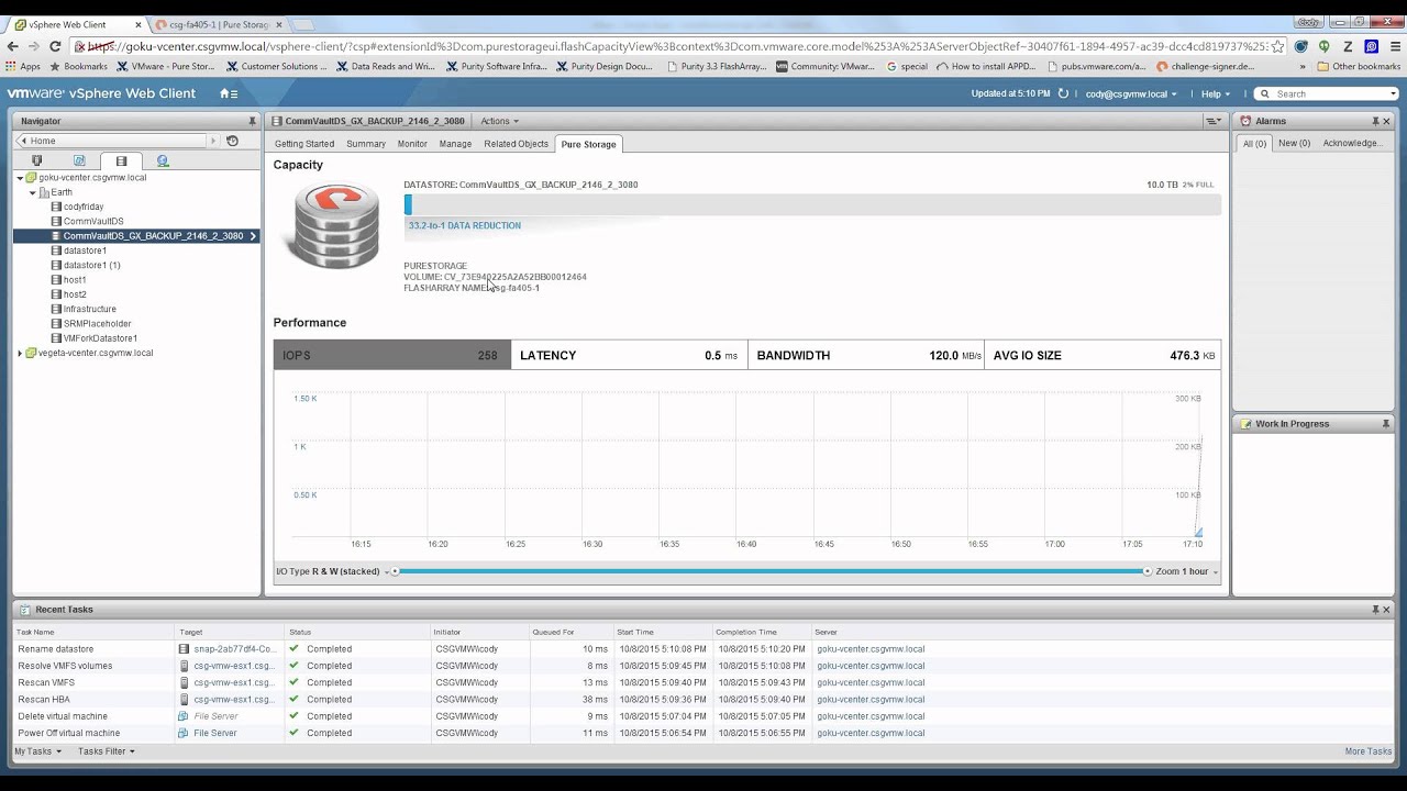 VM Recovery with Commvault IntelliSnap Technology and the Pure Storage FlashArray