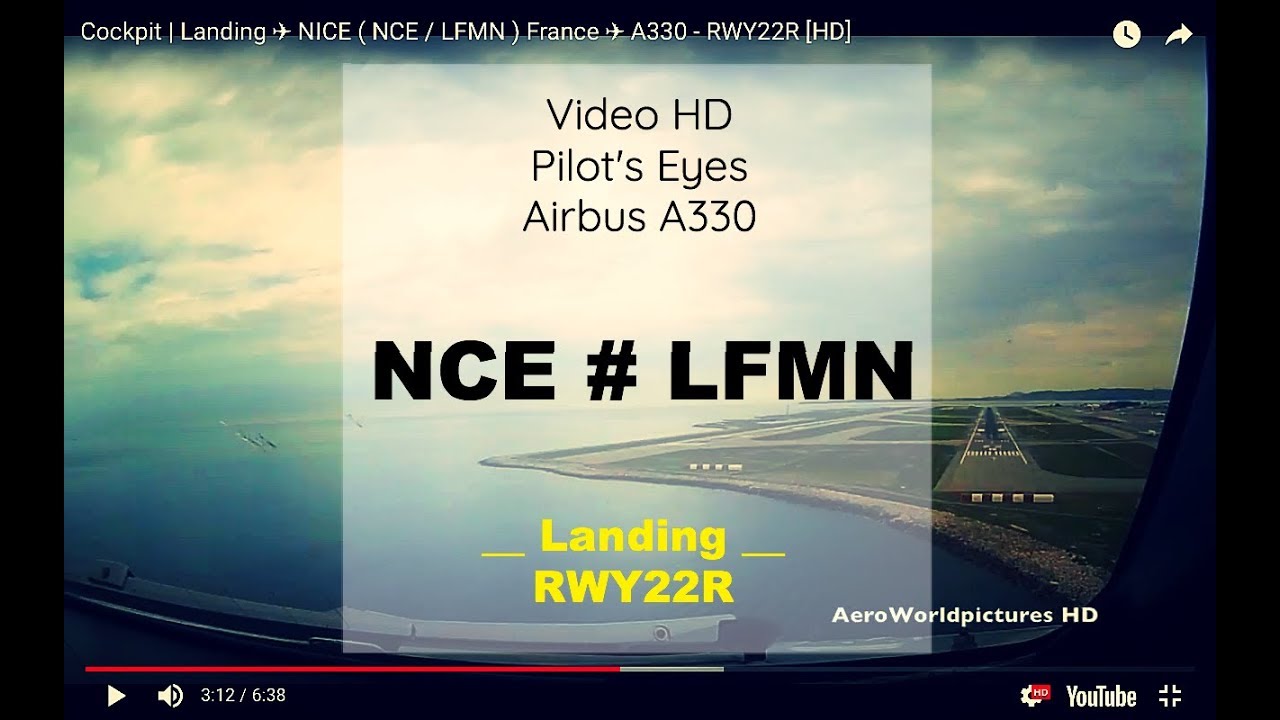 Cockpit | Landing ✈ NICE ( NCE / LFMN ) France ✈ A330 - RWY22R [HD]