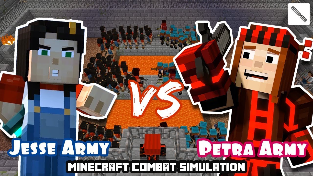 Jesse Army VS Petra Army MINI COMBAT SIMULATION - Minecraft Story Mode Theme