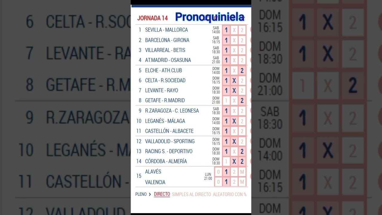 PRONOSTICO QUINIELA jornada14,liga espa&ntilde;ola,liga hypermotion ! #quiniela, #laliga, #futbol,