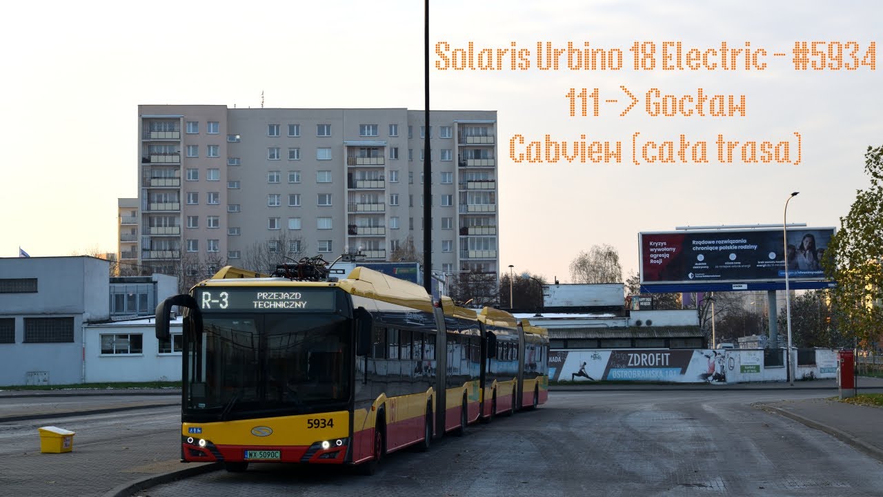 111 Esperanto - Gocław (Cabview) Cała trasa | MZA Warszawa | Solaris Urbino 18 IV Electric #5934