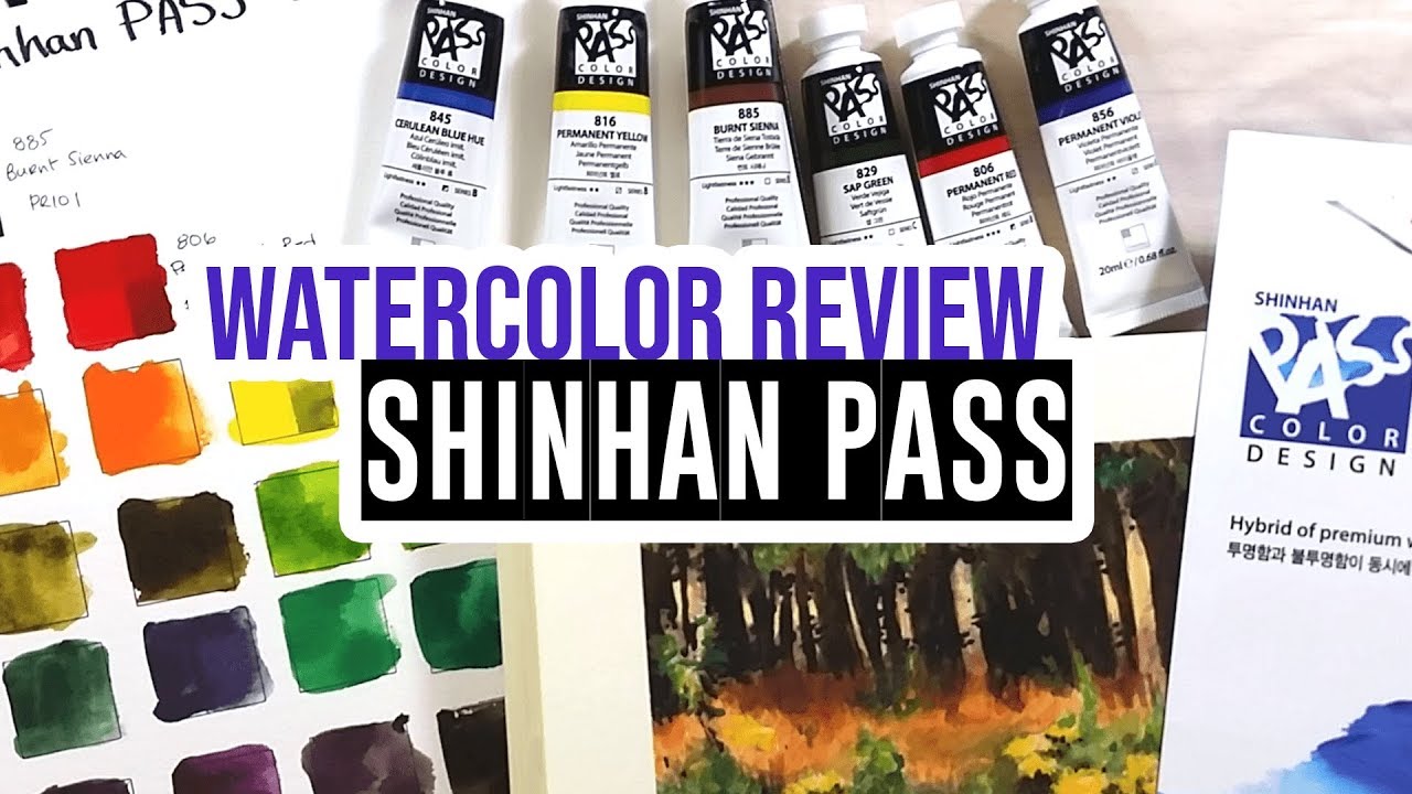 Review & demo - Shinhan PASS Color hybrid gouache/watercolor paints