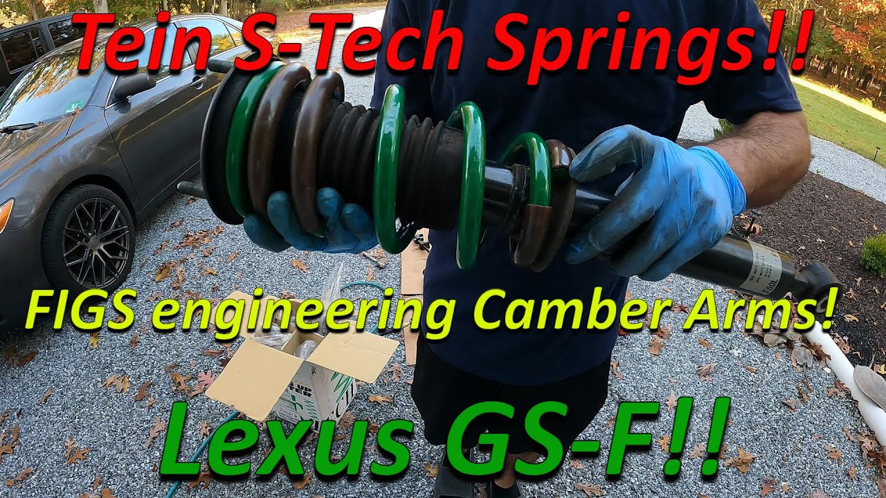 We install Tein S-Tech Lowering springs and Figs adjustable rear camber arms in our GS-F!!