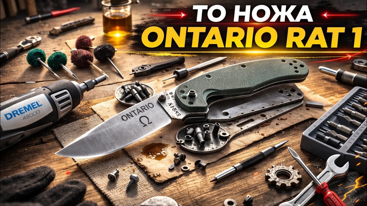Ontario RAT 1 🐀 обслуговування ножа 🔪 👨‍🔧 чистка, змазка, заточка …