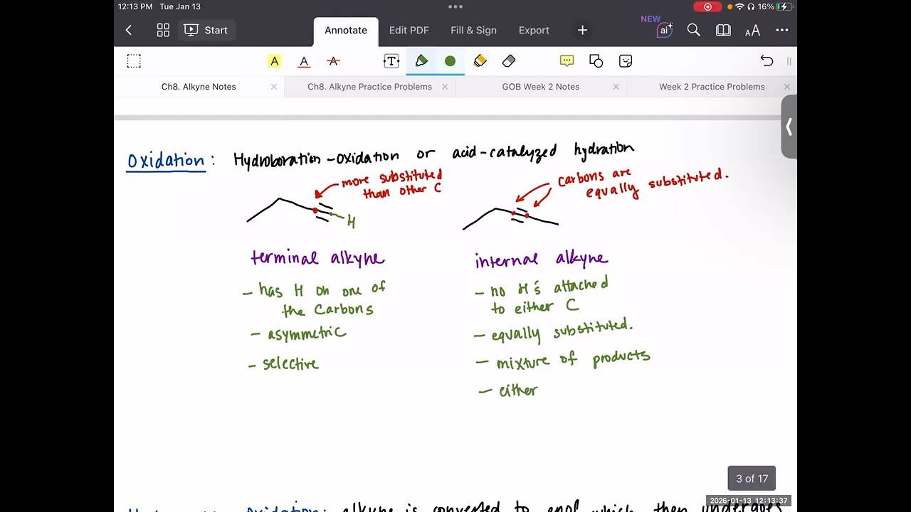Ch8. Alkynes (Oxidation and Reduction)