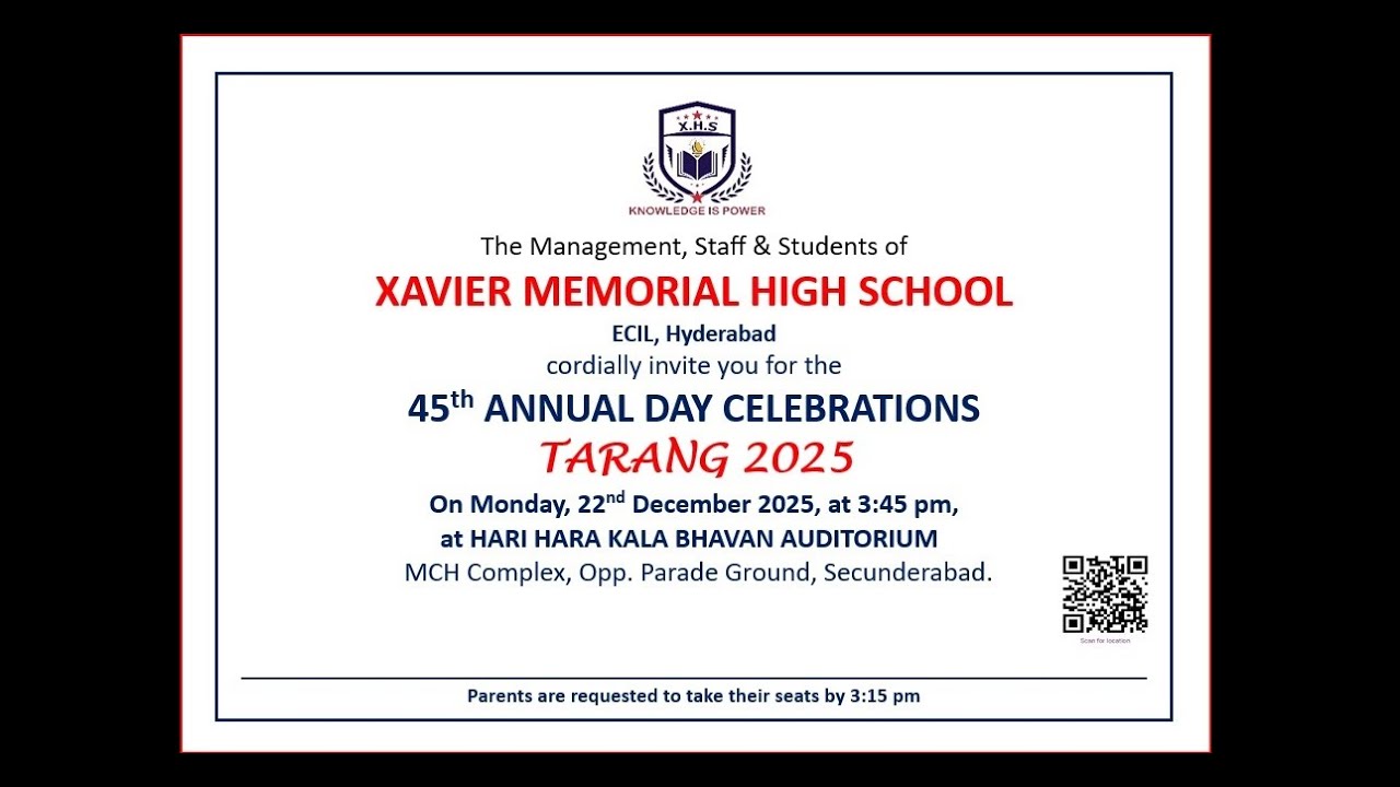 Xavier Memorial High School | TARANG 2025 - 45th Annual Day Celebrations | LIVE