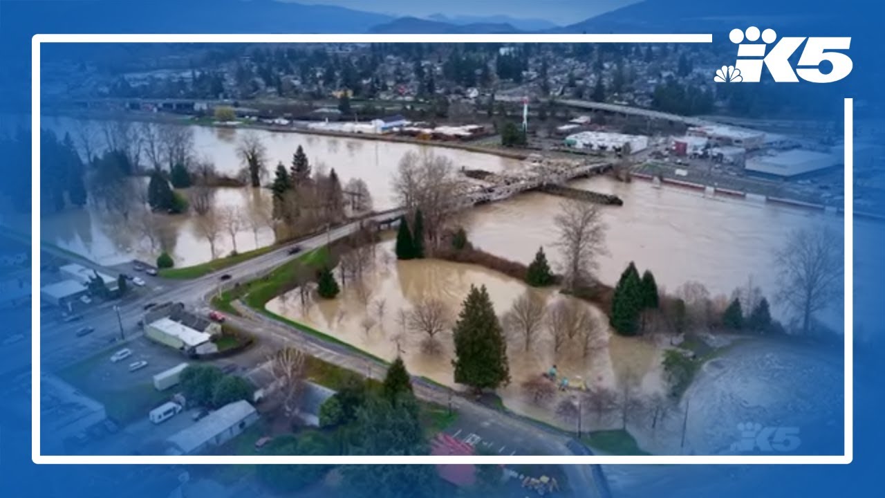 Aerial footage of the devastating floods in western Washington