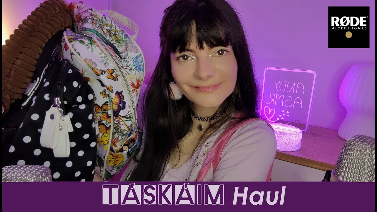 TÁSKÁIM Haul💜Rode / Anyaghangok / Műbőr Tapping / Zippzárhangok #asmr #magyarasmr #rodemic