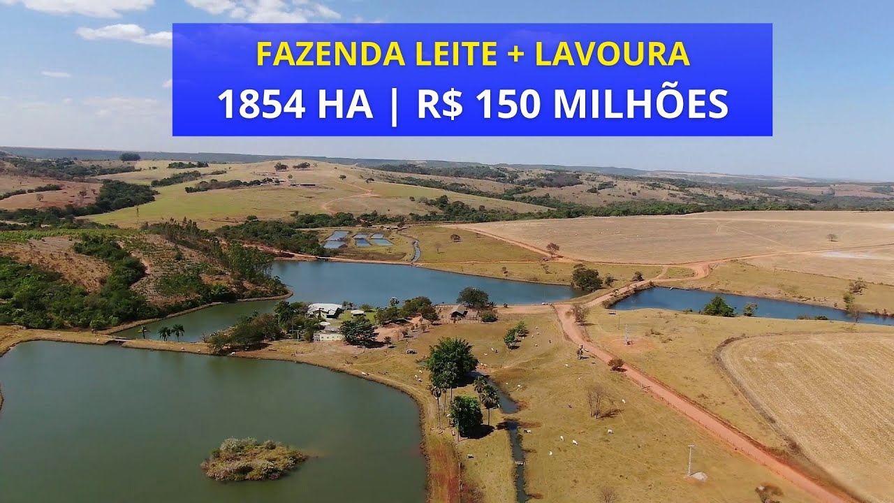 Fazenda Estruturada para gado Leiteiro, Lavoura e Confinamento,  1854 hectares  por  R$ 150 Milhões