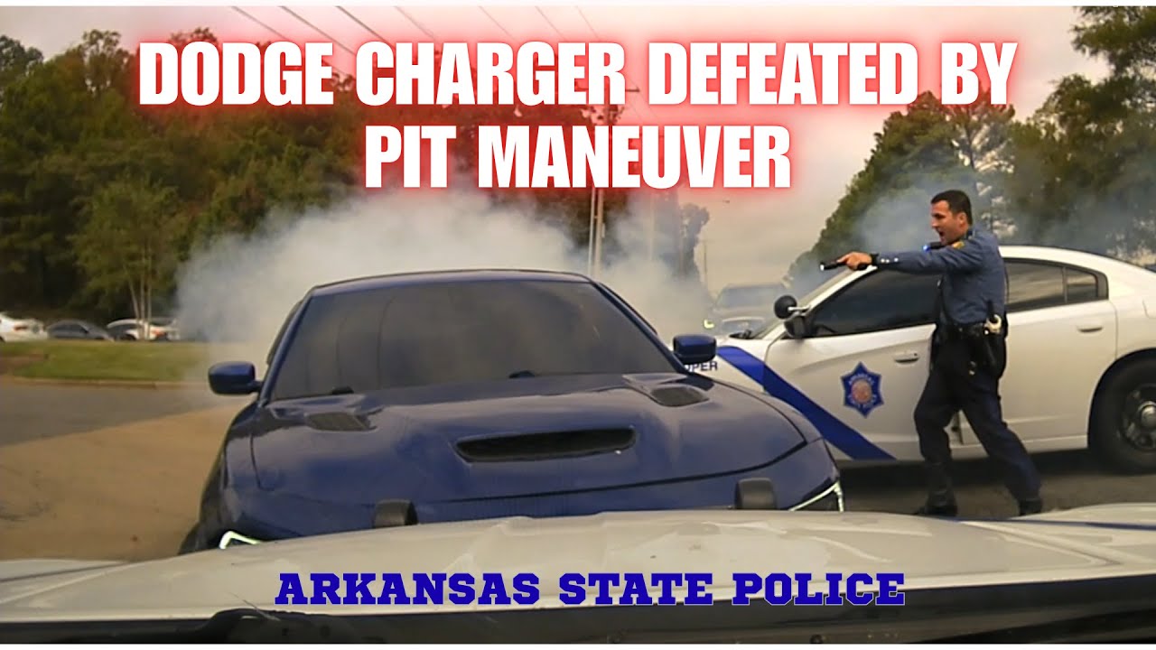 Преследование полицией штата Арканзас с помощью DODGE CHARGER - прекращено PIT MANEUVER #chase #pit