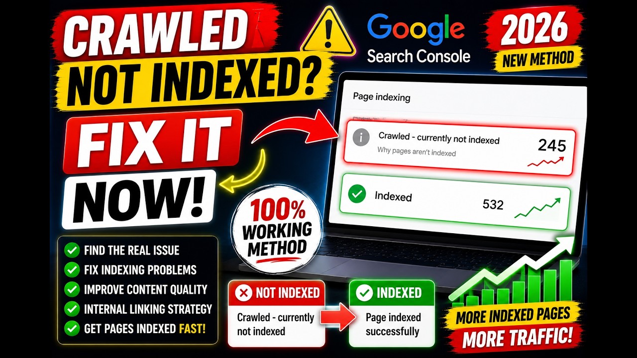🚀How to Fix 'Crawled Currently Not Indexed' error in Google Search Console 2025