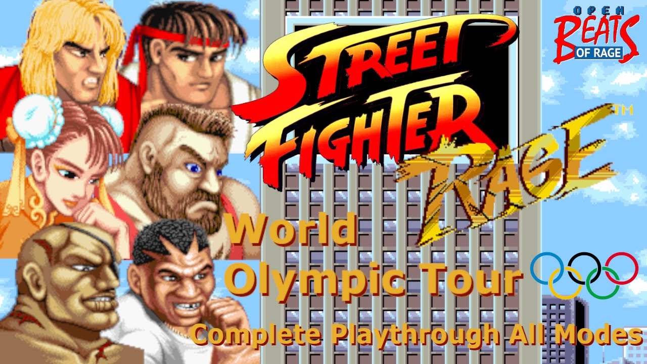 Street Fighter Rage World Olympic Tour (OpenBOR) | All Modes | Full Game Playthrough