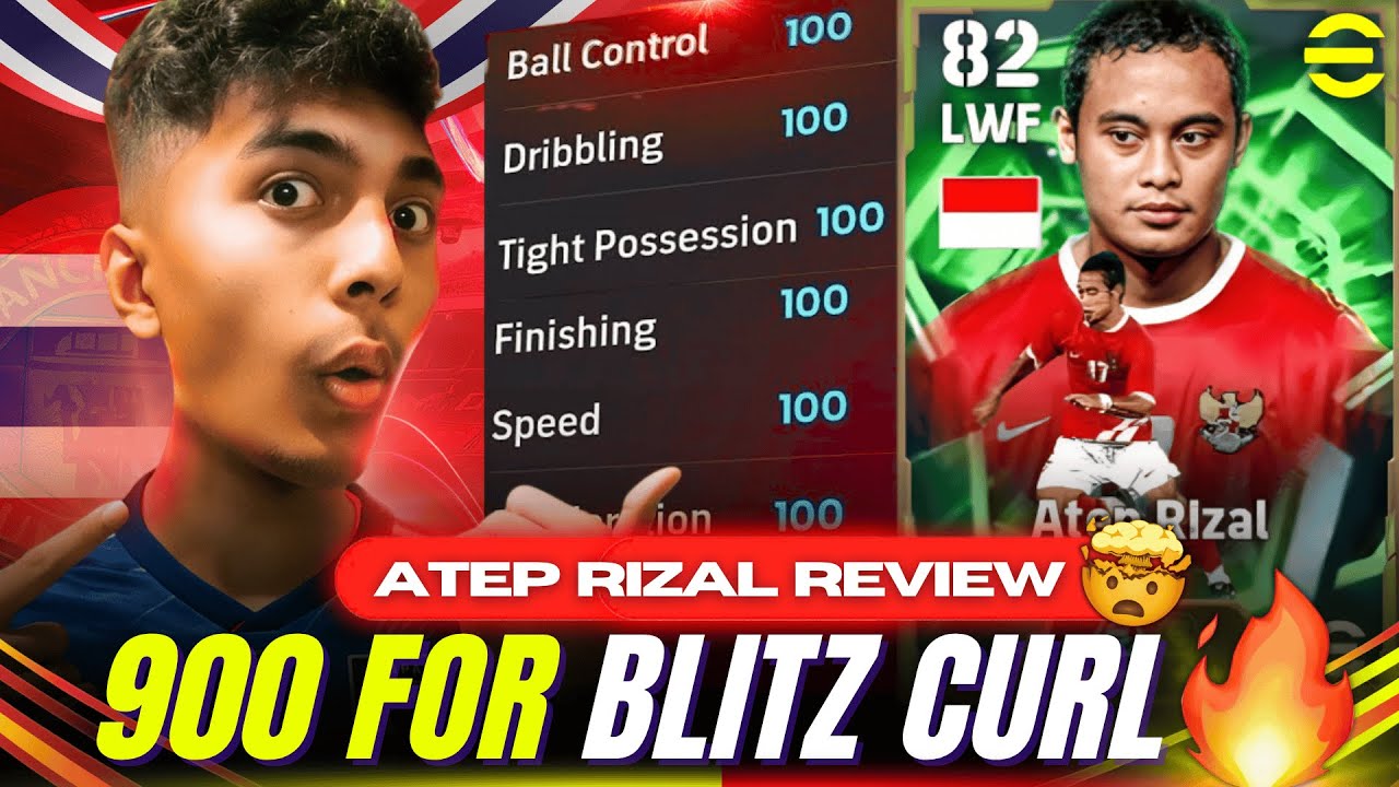 ATEP RIZAL BLITZ CURLER REVIEW 🌪️🔥 | IS HE THE BEST 900 COINS EPIC CHOICE IN EFOOTBALL? + GIVEWAWAY🥳