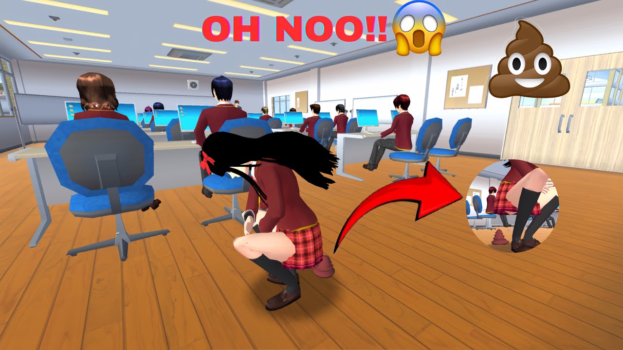 Rina buang air kecil di sekolah karena dia sudah tidak bisa menahannya lagi #sakuraschoolsimulator 