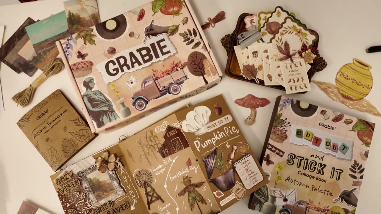Unboxing + Scrapbook Tutorial | Autumn Theme Scrapbook Box 🍂