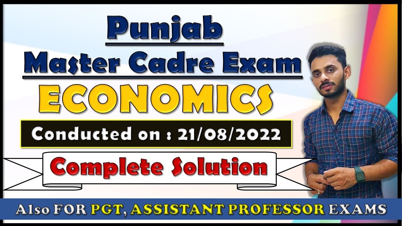 #09 Punjab Master cadre Economics question paper solution by Hardev Thakur