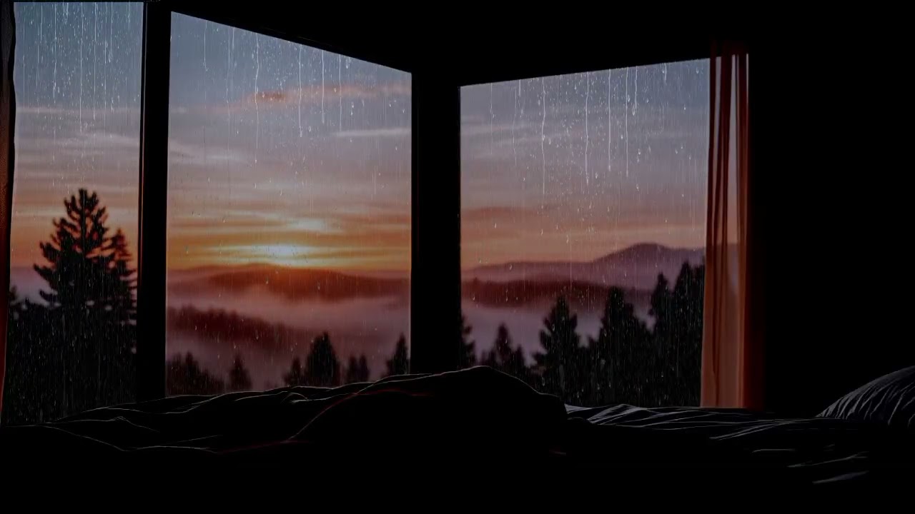 Rain on Window 🌧️ Soft Music for Insomnia & Deep Sleep | Cozy Night Bedroom Ambience @Irfan_Rain03 