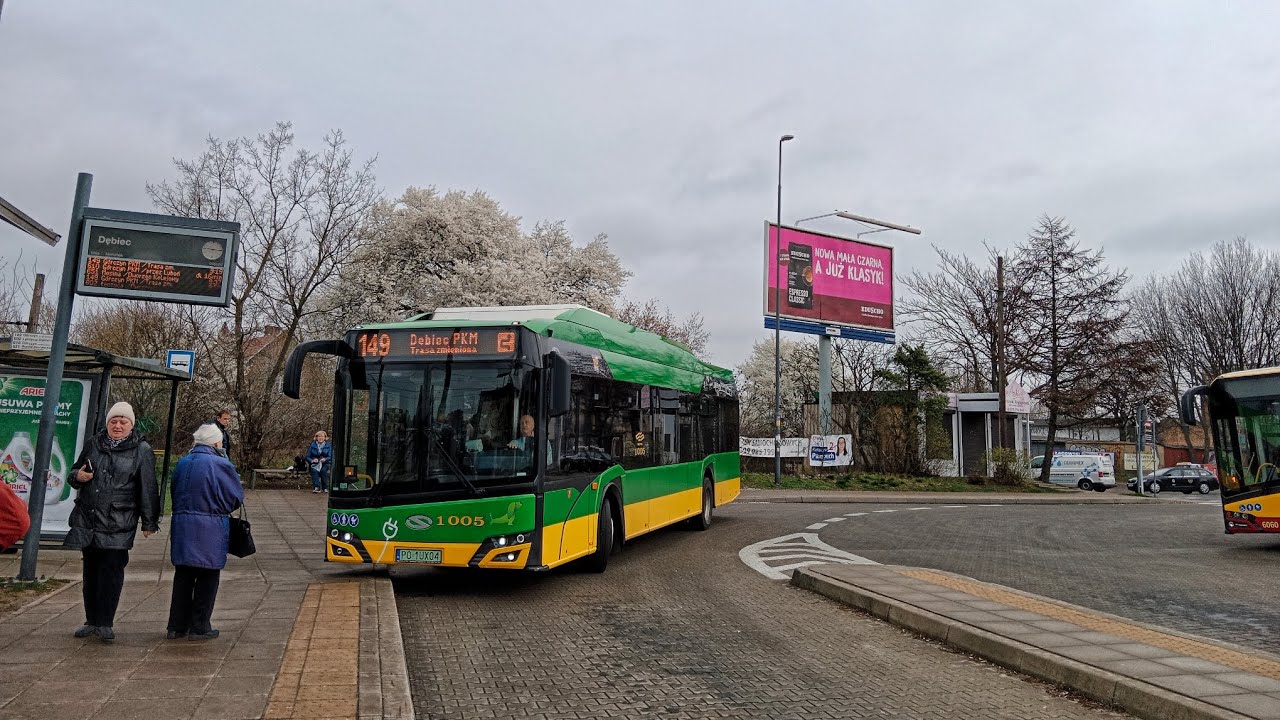 MPK Poznań Linia 149 kierunek Górczyn PKM(trasa nieaktualna).Solaris Urbino 12lV Electric.