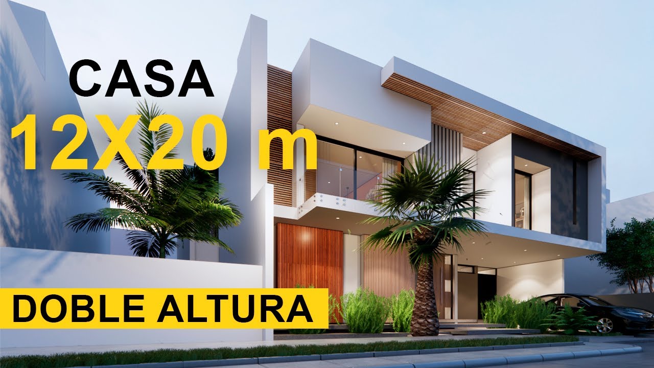 CASA MODERNA 🏠 EN TERRENO DE 12X20m | 📏 Doble altura con 4 Recámaras 🛀