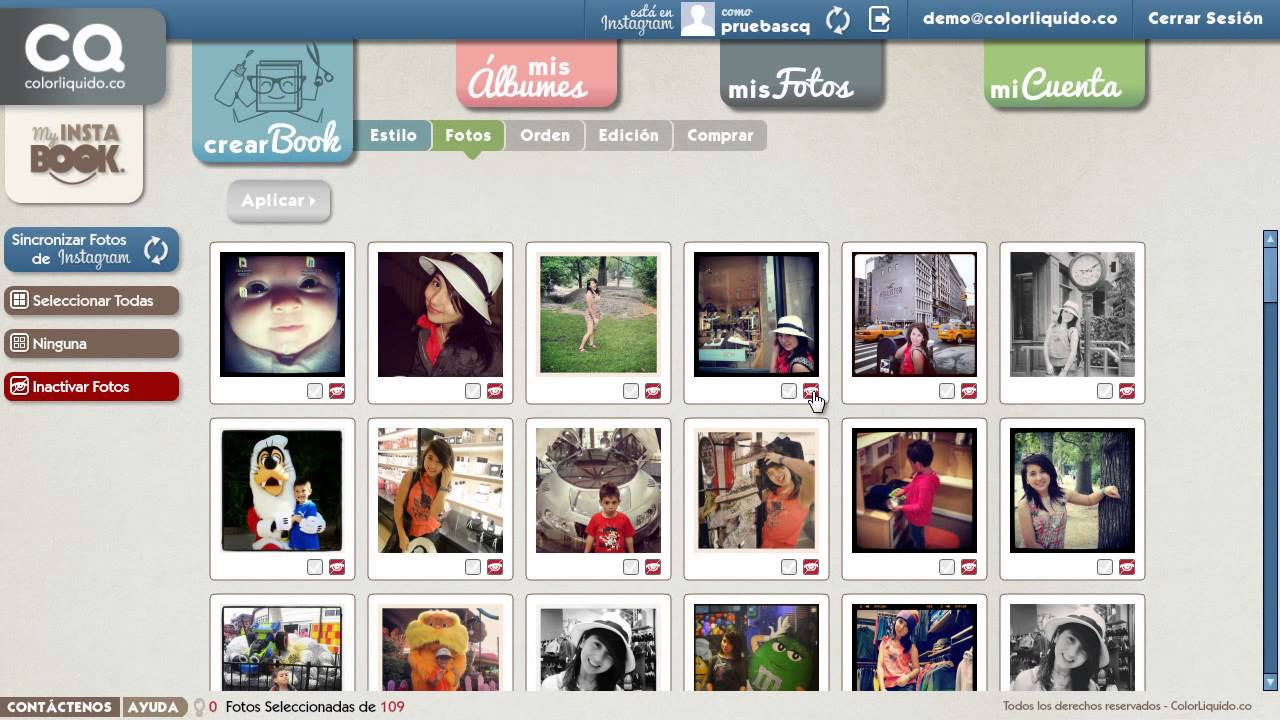 Gu&iacute;a r&aacute;pida creaci&oacute;n Instabooks - Color L&iacute;quido