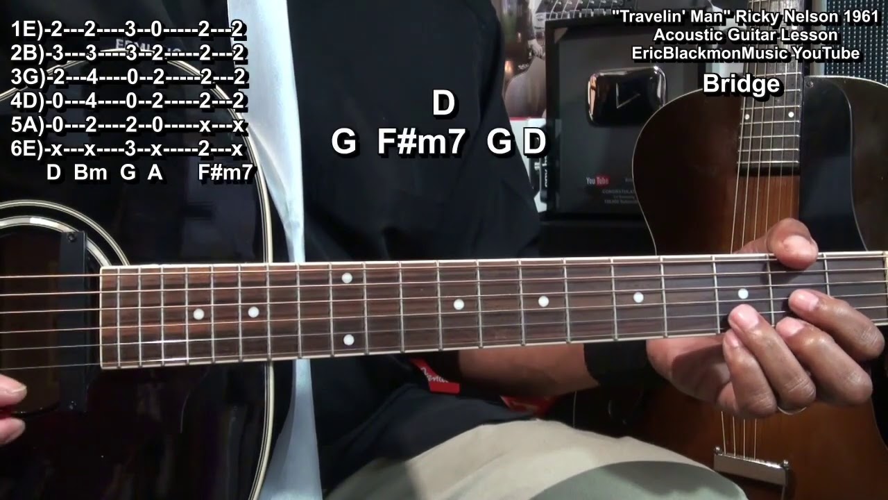 TRAVELIN' MAN Ricky Nelson Acoustic Guitar Lesson @EricBlackmonGuitar