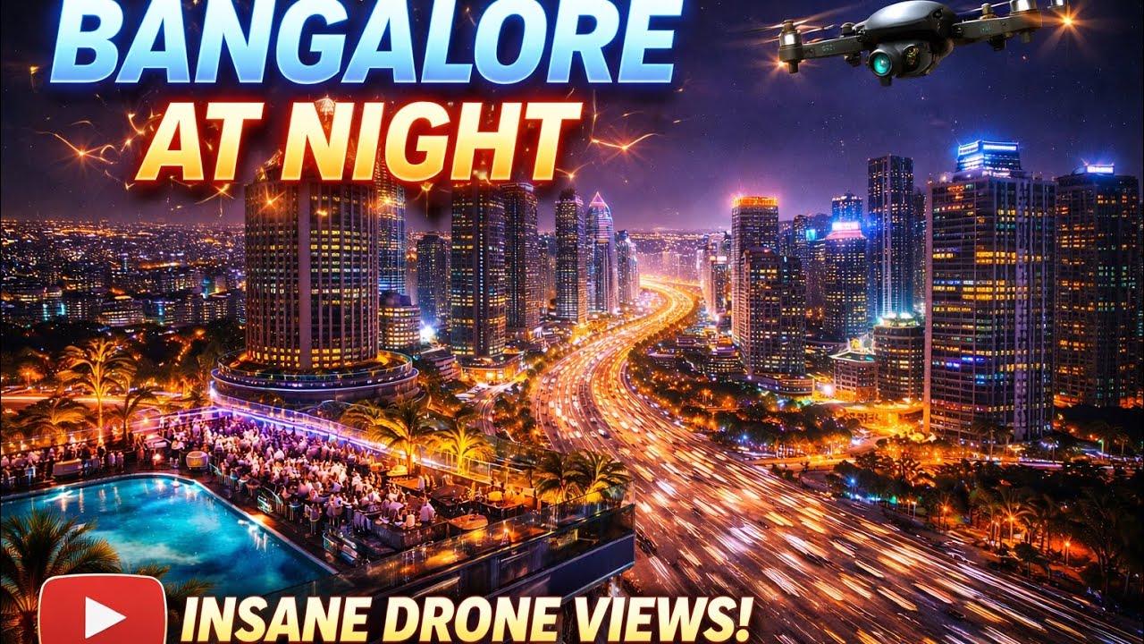 Bangalore at Night Is Pure Magic 🌃✨ | Drone City Lights @DJI @whitefield @drone @nightlife @fun @lv