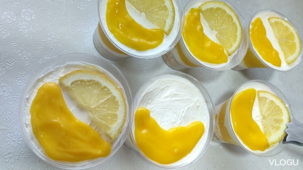 تحلية اليمون🍋 بالكريمة😍Lemon cream dessert