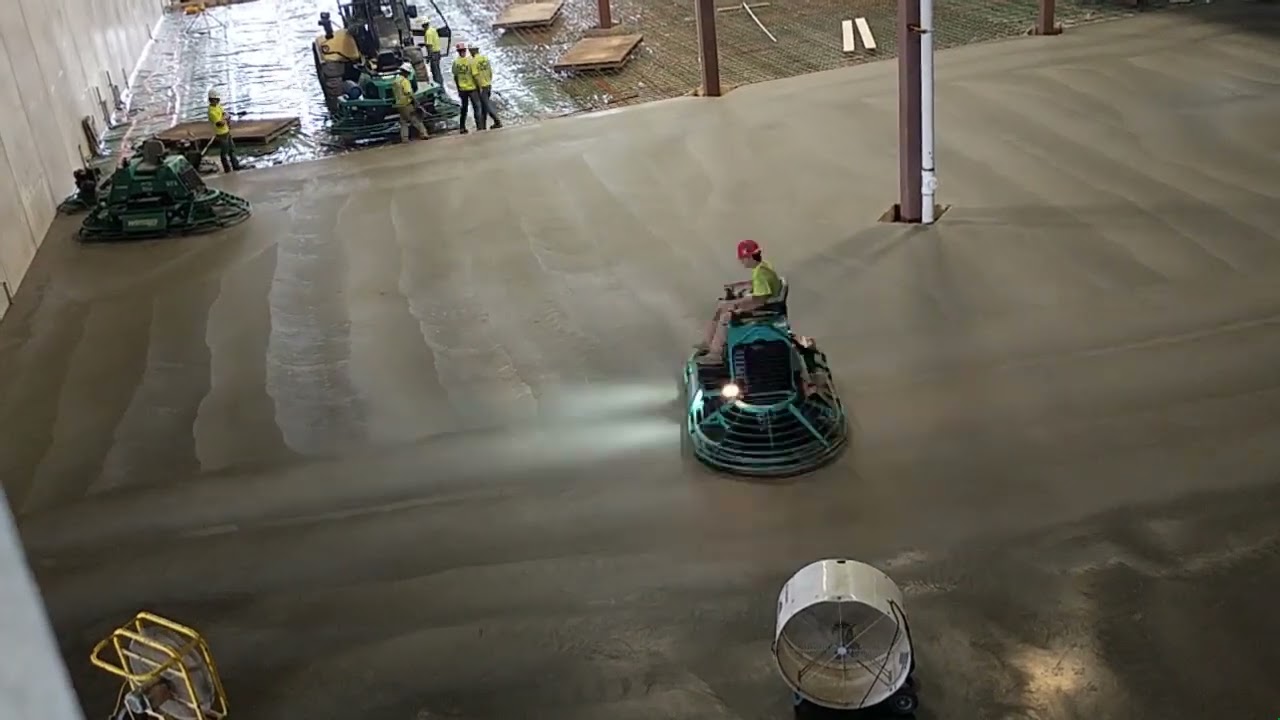 concrete floor riding power trowel finish! Monday June 27 2022