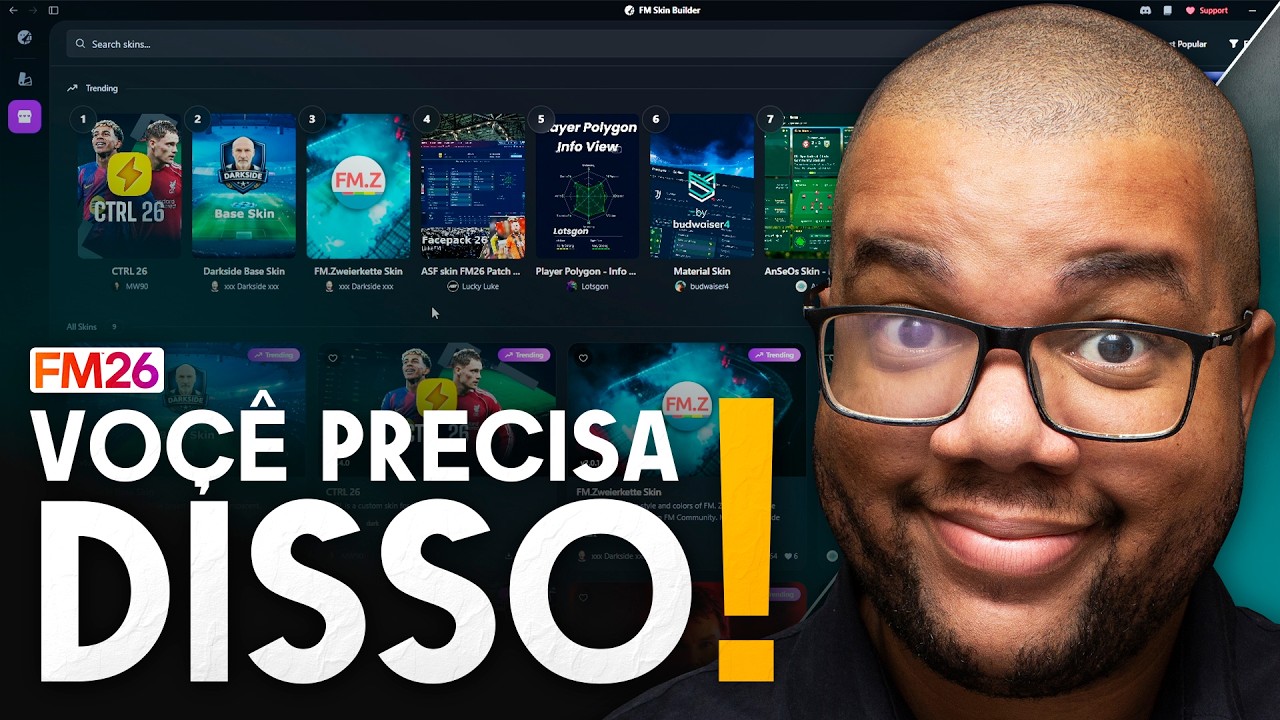 O FIM DO SOFRIMENTO: Instale Skins no FM26 com 1 Clique!