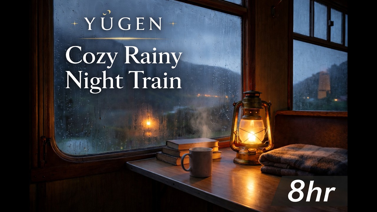 Cozy Rainy Night Train | 8 Hours of Japanese Ambience, Rain on Window, Deep Relaxation |