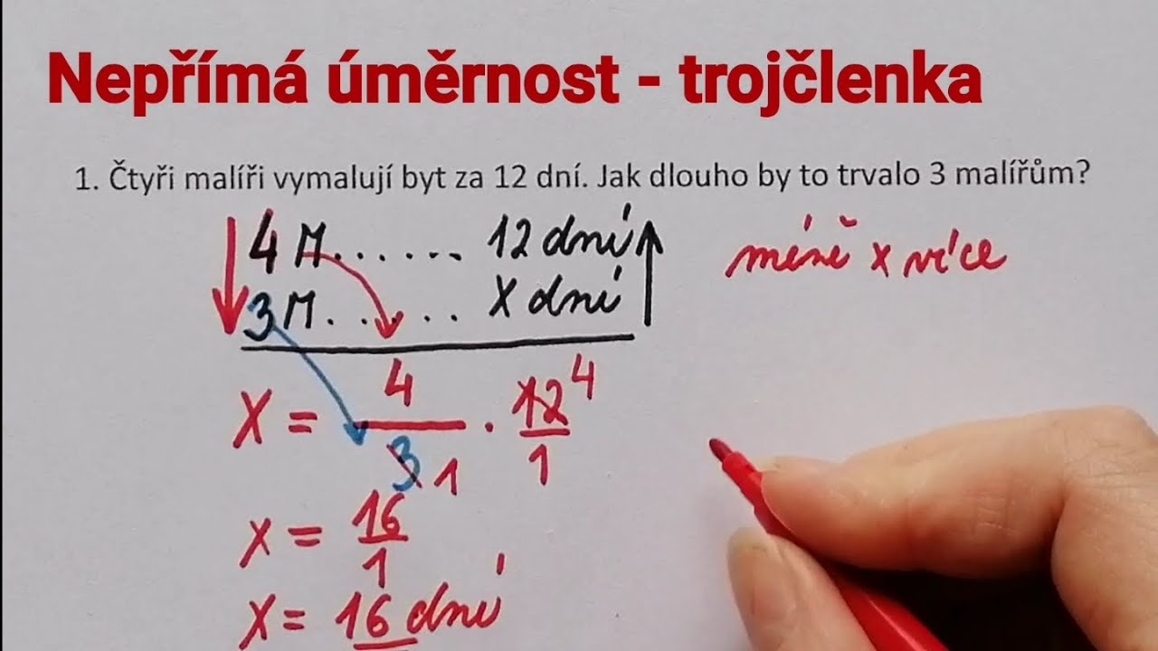 Nepřímá úměrnost 1, trojčlenka