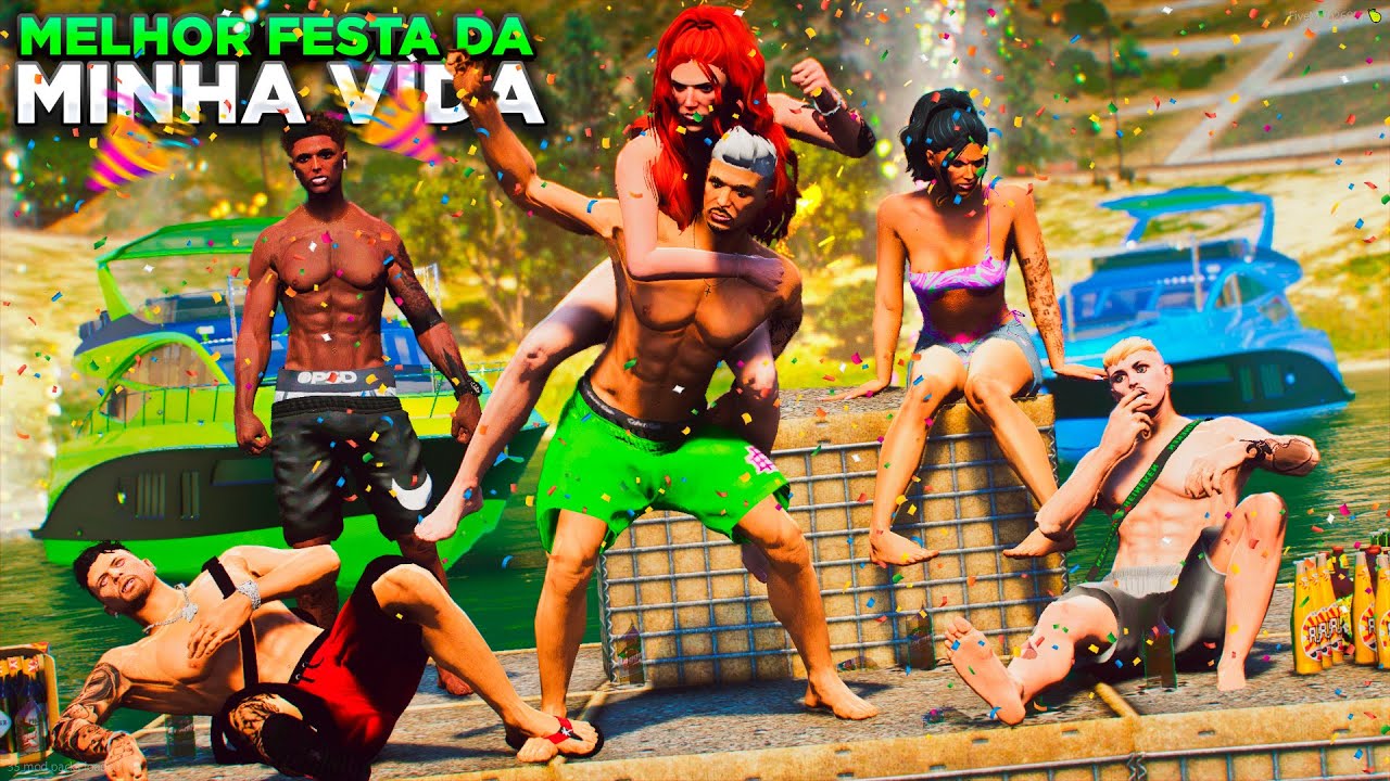 GTA V: VIDA REAL | CAUSAMOS NA FESTA DOS YOUTUBERS!!🔥 ROLÊ DE JET-SKY, BRIGA E BEIJO POLÊMICO! |#12