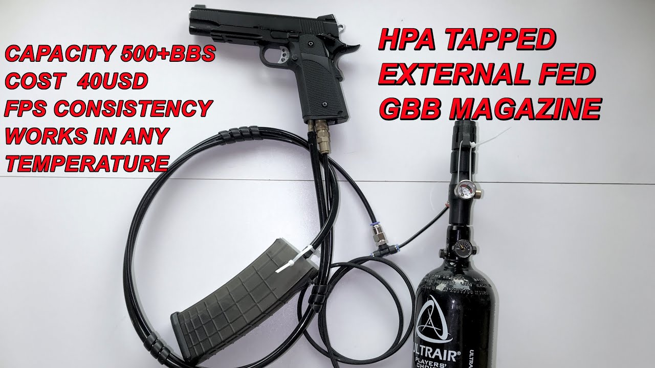 Airsoft HPA Tapped External Fed Magazine for HI-Capa