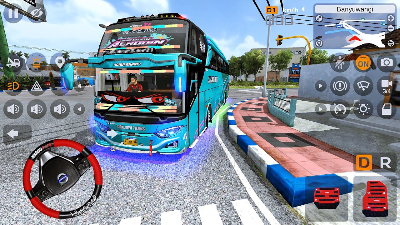 Bus Aladdin Sanjaya Trans Bawa Penumpang Konvoi Bareng Mario Bros