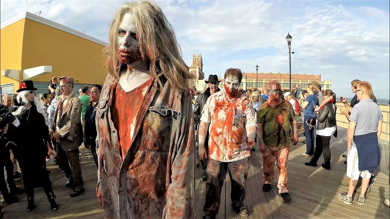 2017 ASBURY PARK ZOMBIE WALK - ASBURY PARK NEW JERSEY NJ SHORE TRAVEL GUIDE TOUR ZOMBIES COSTUMES