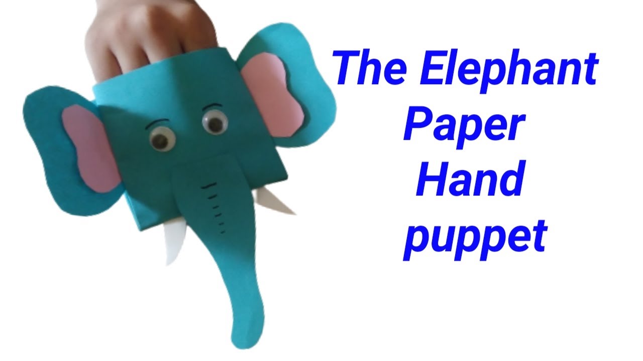 Elephant hand puppet #Elephant paper hand puppet #animal puppet craft #elephant toy #hand puppet