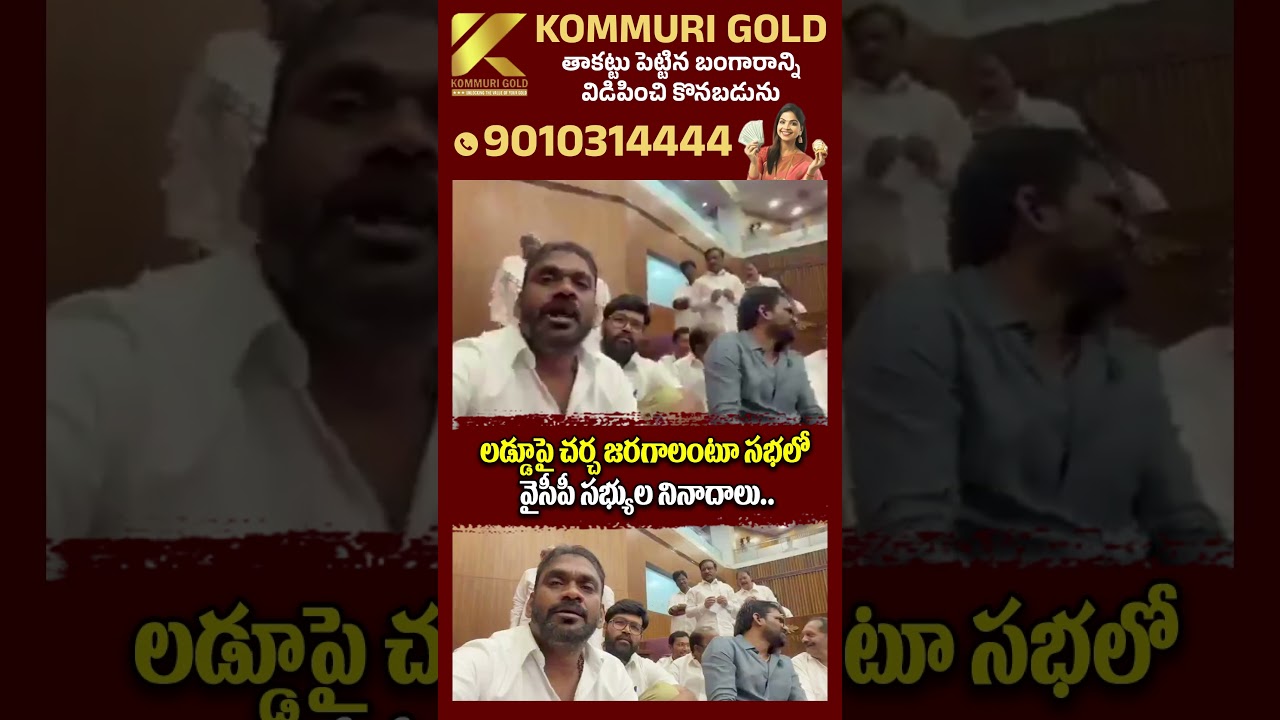 YCP members raise slogans in the assembly demanding a discussion on laddu #ladduIssue #apcouncil #appolitics #shorts
