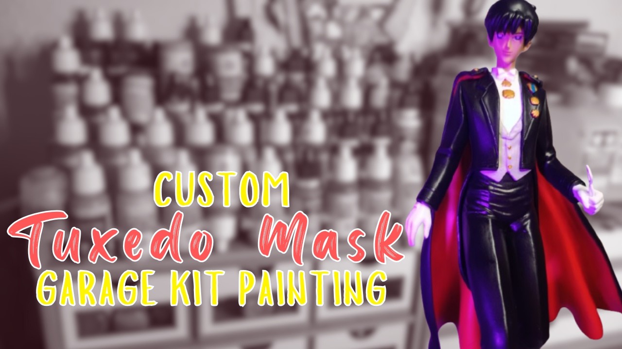 Let's paint a Tuxedo Mask figure in 13 minutes! [Sailor Moon custom statue]