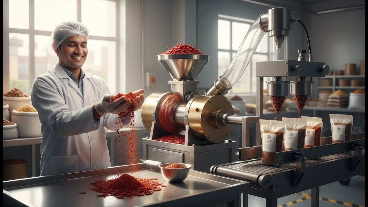 How Spices Are Ground & Packed (Factory Process) | Drying, Milling, Sieving, Jar Filling & Packaging