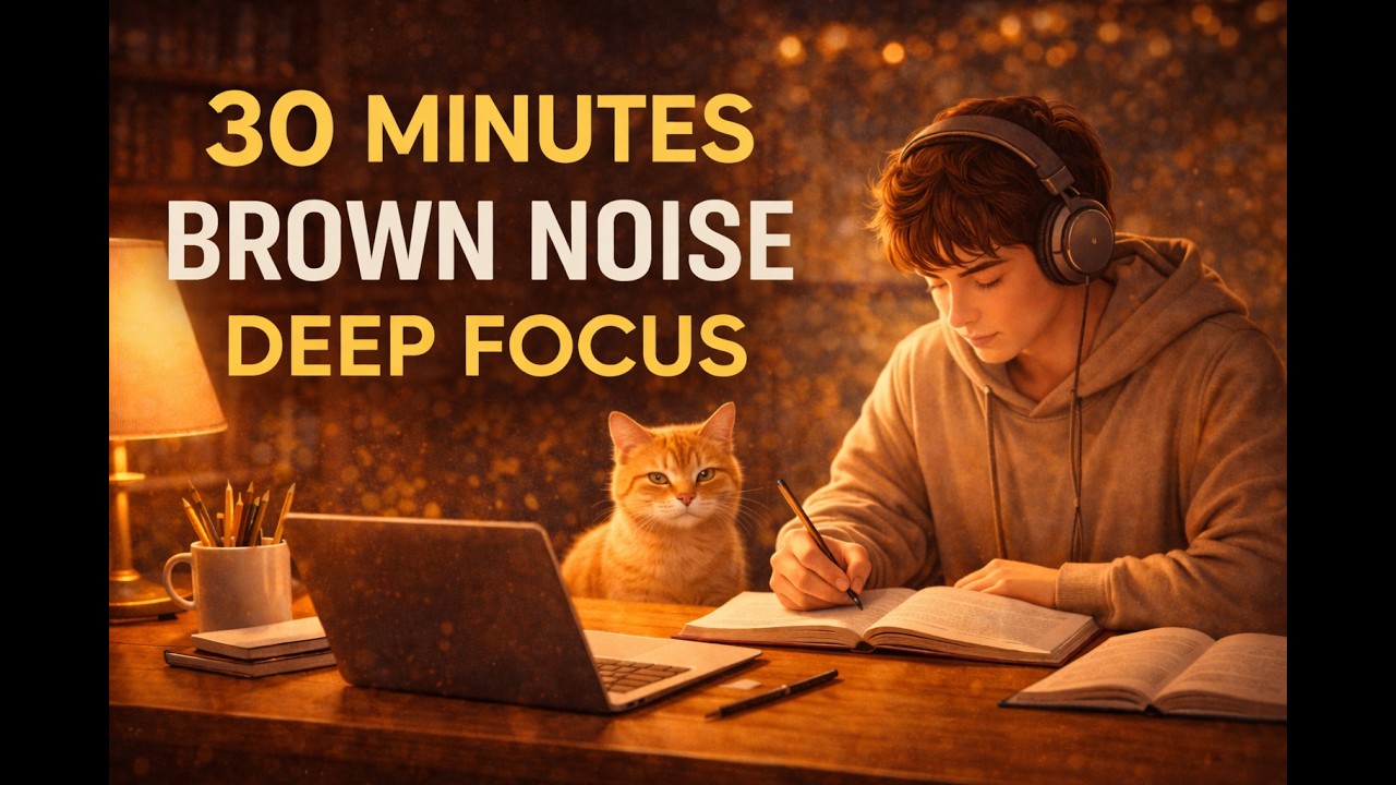 30 Min Brown Noise for Focus 🧠 | Deep Concentration & ADHD Study Sound