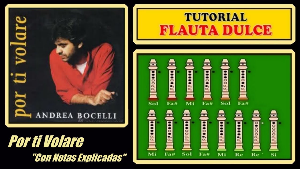 Por ti Volare en Flauta Dulce 