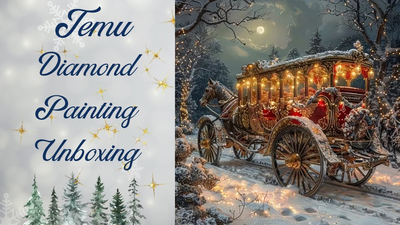 Diamond Painting Unboxing * TEMU * Large Canvas Diamond Art Painting ** Plus Canvas Repair ** 52