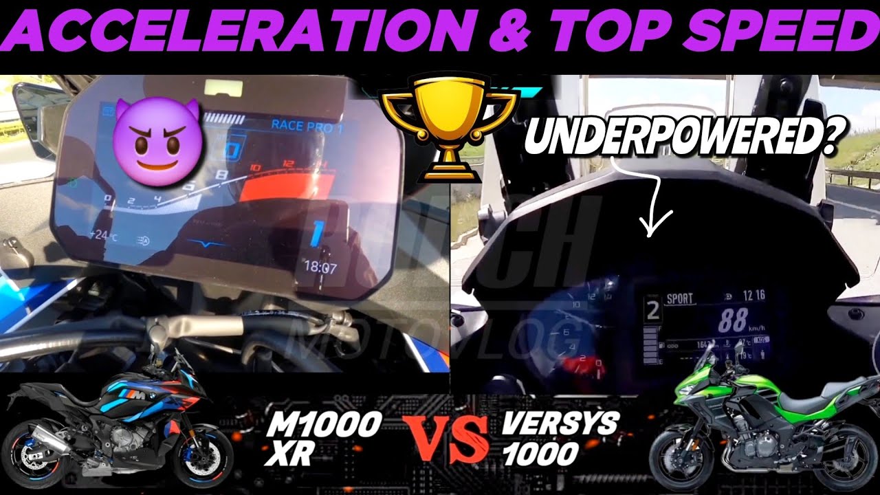 2024 BMW M1000XR vs Kawasaki Versys 1000 | 0-250kph Acceleration Top Speed Attempt 🔥