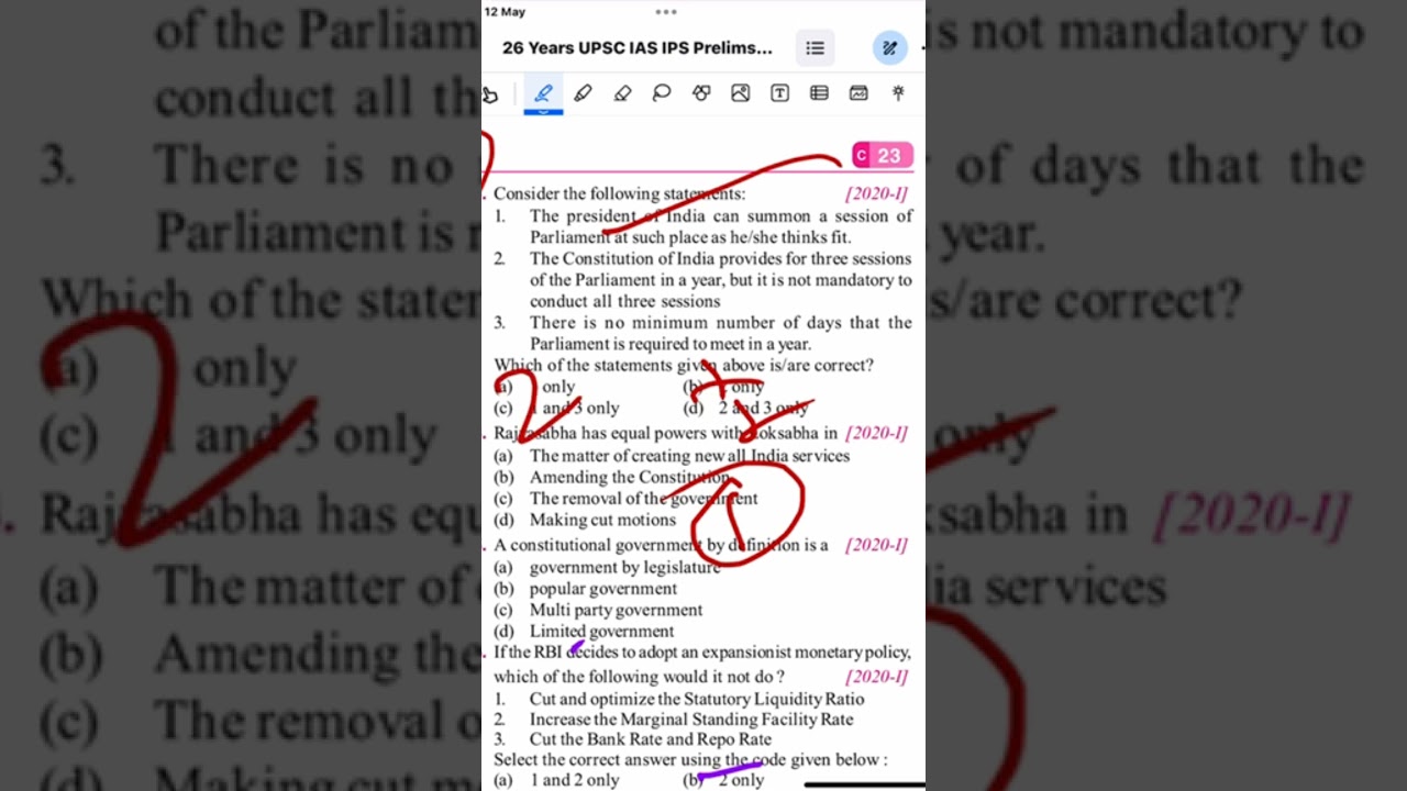 parliamentary session upsc pyq #confusing answer